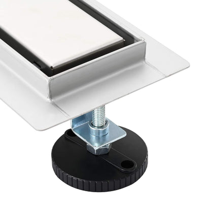 vidaXL 2 in 1 Shower Drain Silver 90 cm Stainless Steel 304