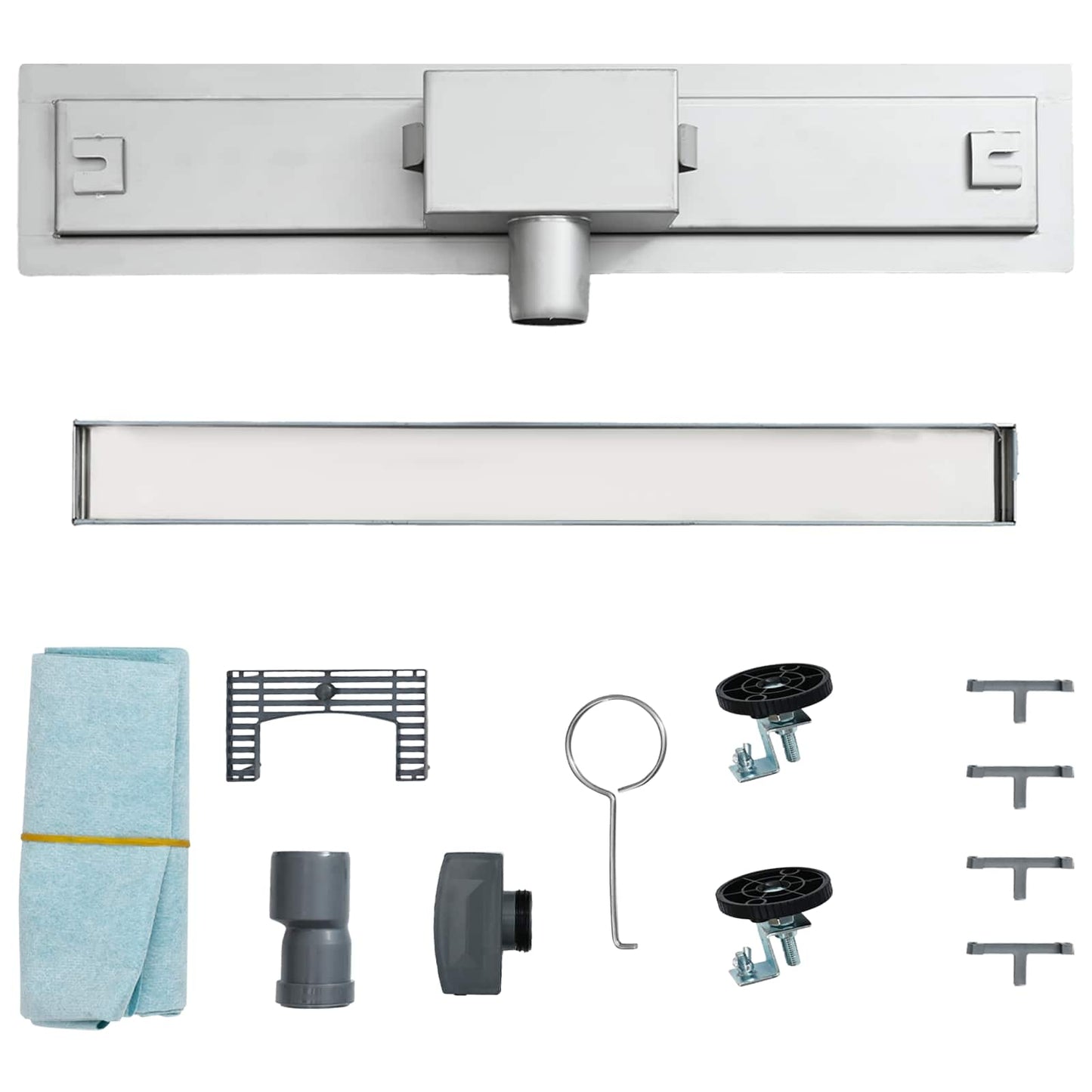 vidaXL 2 in 1 Shower Drain Silver 60 cm Stainless Steel 304
