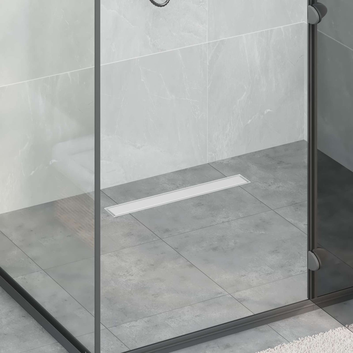 vidaXL 2 in 1 Shower Drain Silver 60 cm Stainless Steel 304