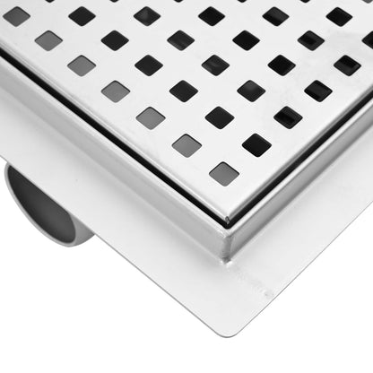 vidaXL Dot Shower Drain Silver 15 x 15 cm Stainless Steel 304