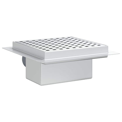 vidaXL Dot Shower Drain Silver 15 x 15 cm Stainless Steel 304