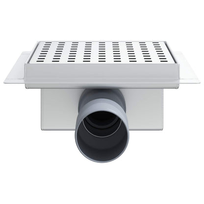 vidaXL Dot Shower Drain Silver 15 x 15 cm Stainless Steel 304