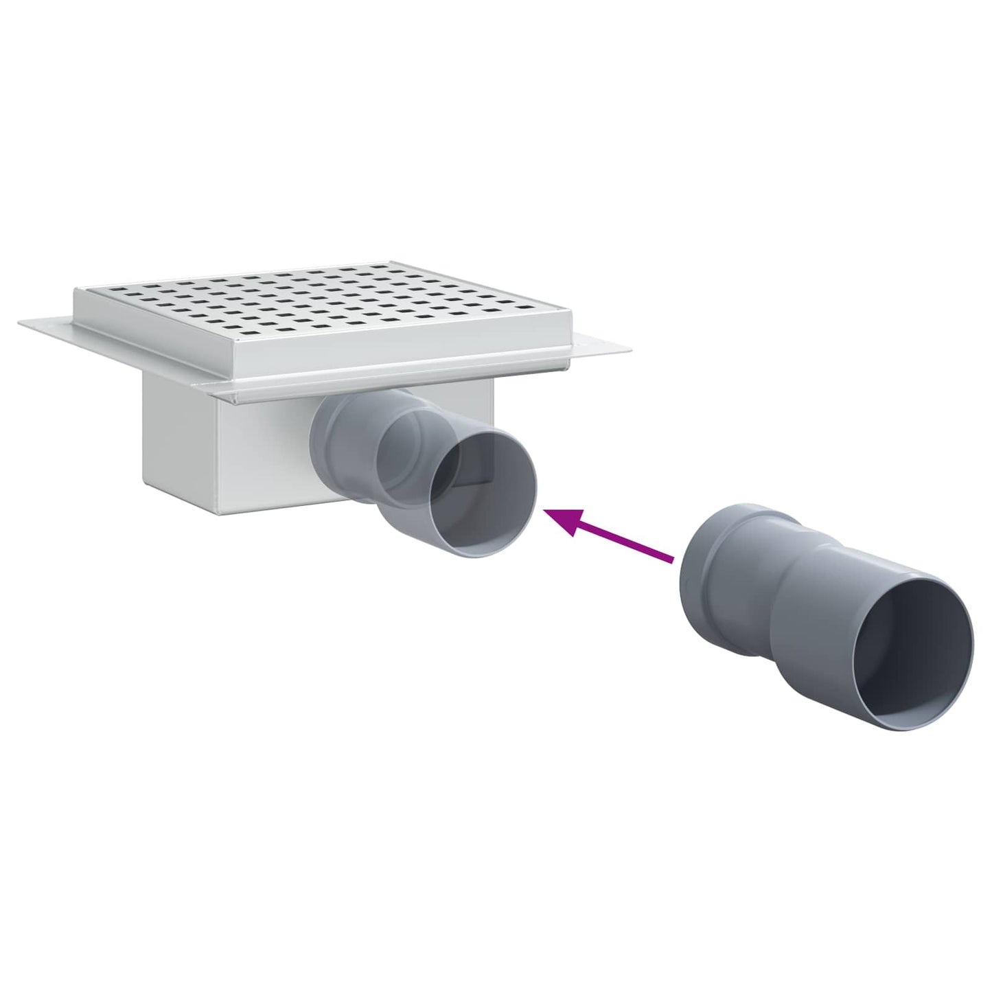 vidaXL Dot Shower Drain Silver 15 x 15 cm Stainless Steel 304