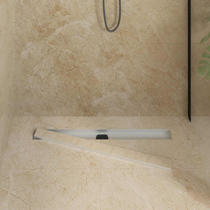 vidaXL Shower Drain 2-in-1 with 360° Siphon Silver 80 cm