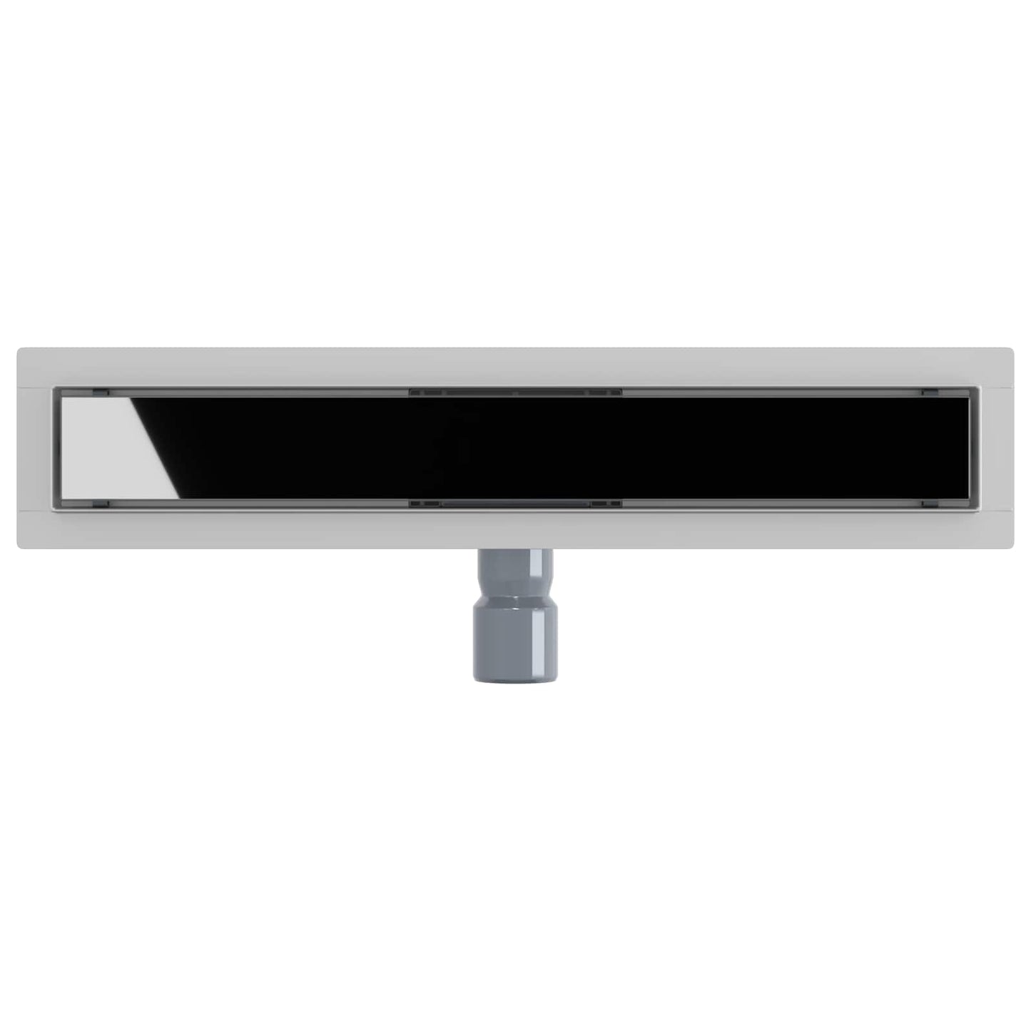 vidaXL Shower Drain with Glass Cover Black 60 cm Stainless Steel 304