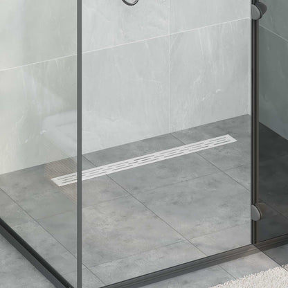 vidaXL Shower Drain Line Design with 360° Siphon Silver 80 cm