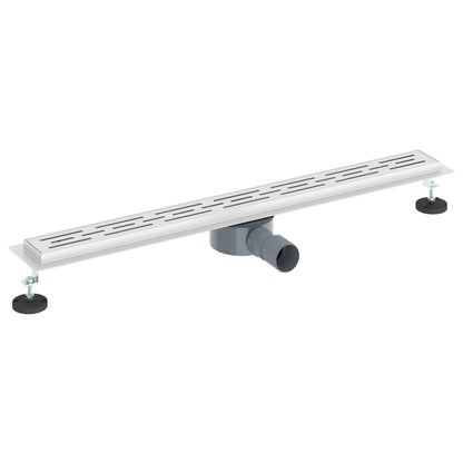 vidaXL Shower Drain Line Design with 360° Siphon Silver 80 cm