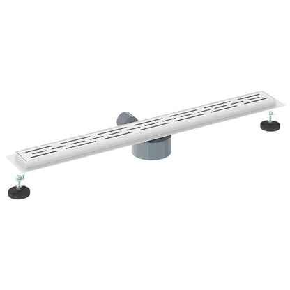 vidaXL Shower Drain Line Design with 360° Siphon Silver 80 cm
