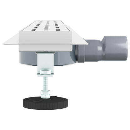 vidaXL Shower Drain Line Design with 360° Siphon Silver 80 cm