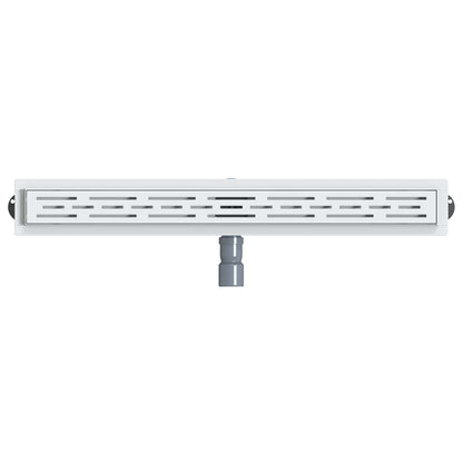 vidaXL Shower Drain Line Design with 360° Siphon Silver 80 cm