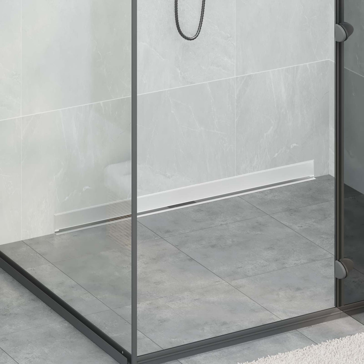 vidaXL Wall Mounted Shower Drain Silver 100 cm Stainless Steel 304