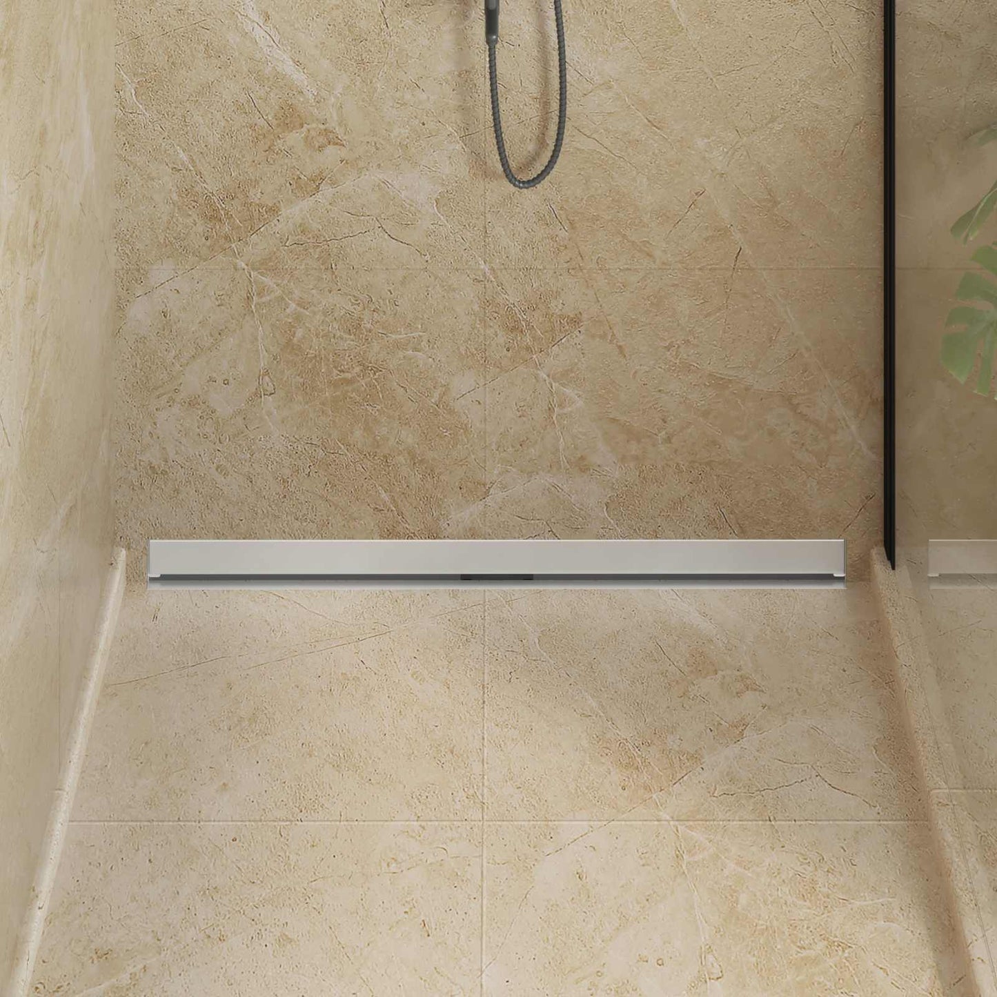 vidaXL Wall Mounted Shower Drain Silver 100 cm Stainless Steel 304