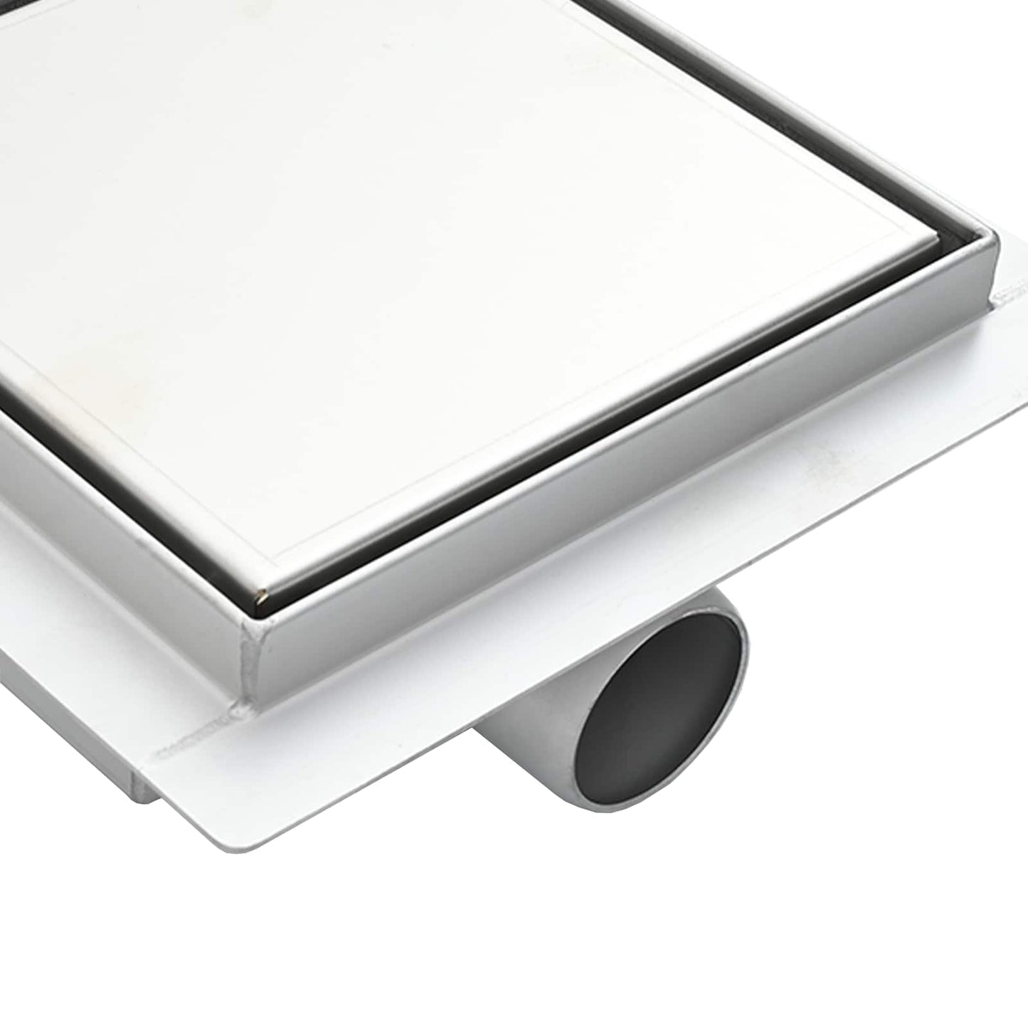 vidaXL 2 in 1 Shower Drain Silver 20 x 20 cm Stainless Steel 304