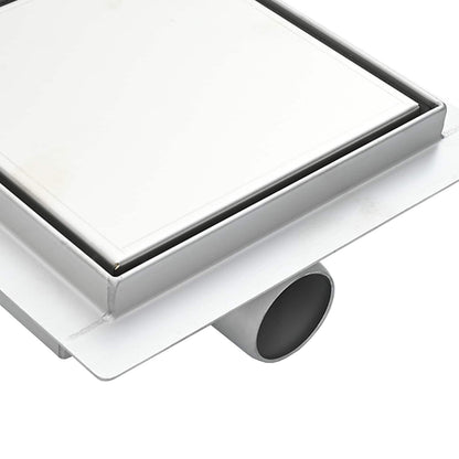 vidaXL 2 in 1 Shower Drain Silver 20 x 20 cm Stainless Steel 304