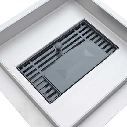 vidaXL 2 in 1 Shower Drain Silver 20 x 20 cm Stainless Steel 304