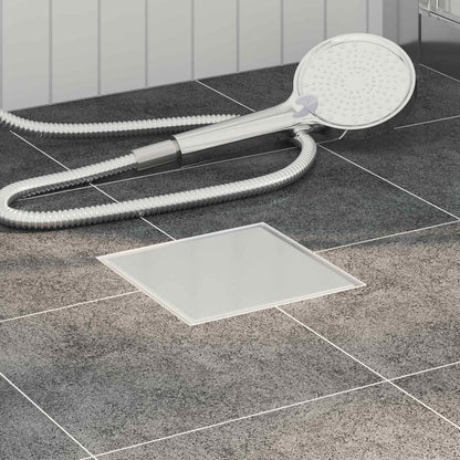 vidaXL 2 in 1 Shower Drain Silver 20 x 20 cm Stainless Steel 304