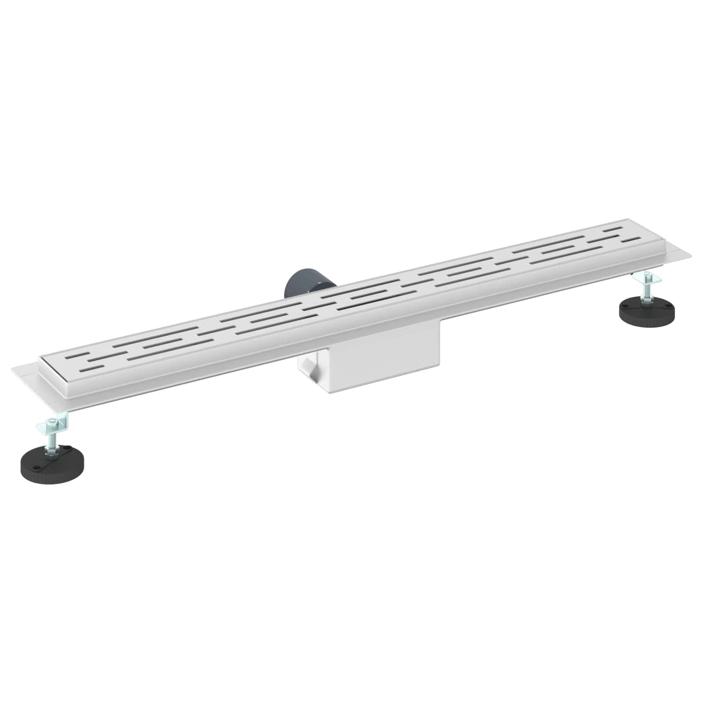 vidaXL Shower Drain with Line Design Silver 80 cm Stainless Steel 304