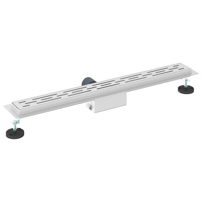 vidaXL Shower Drain with Line Design Silver 80 cm Stainless Steel 304