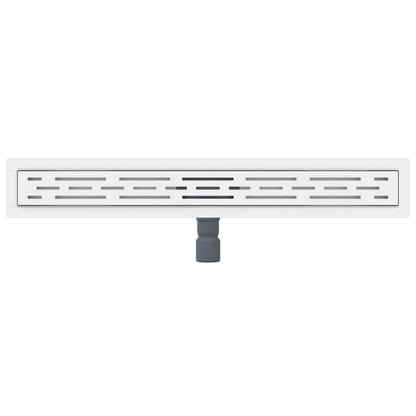 vidaXL Shower Drain with Line Design Silver 80 cm Stainless Steel 304