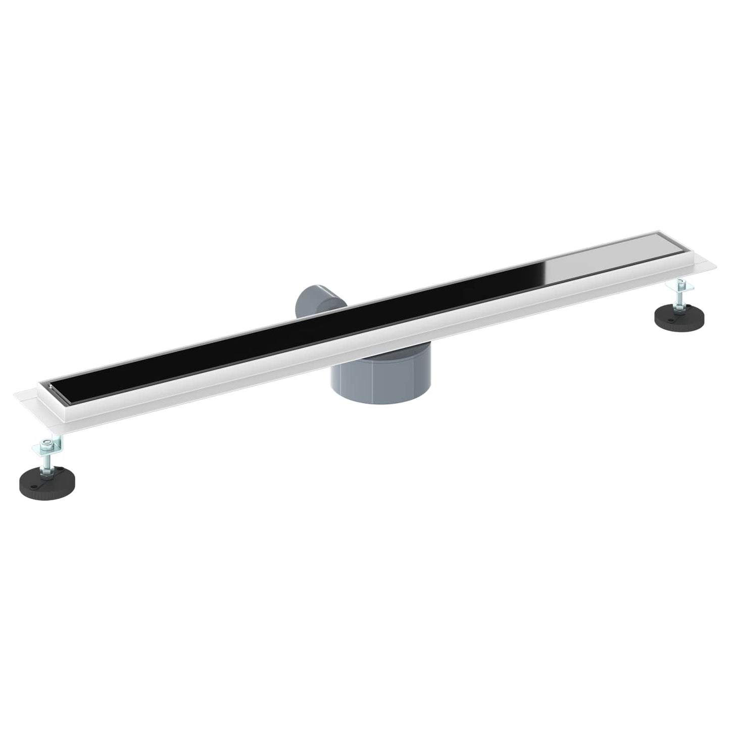 vidaXL Shower Drain Glass Cover with 360° Siphon Black 80 cm