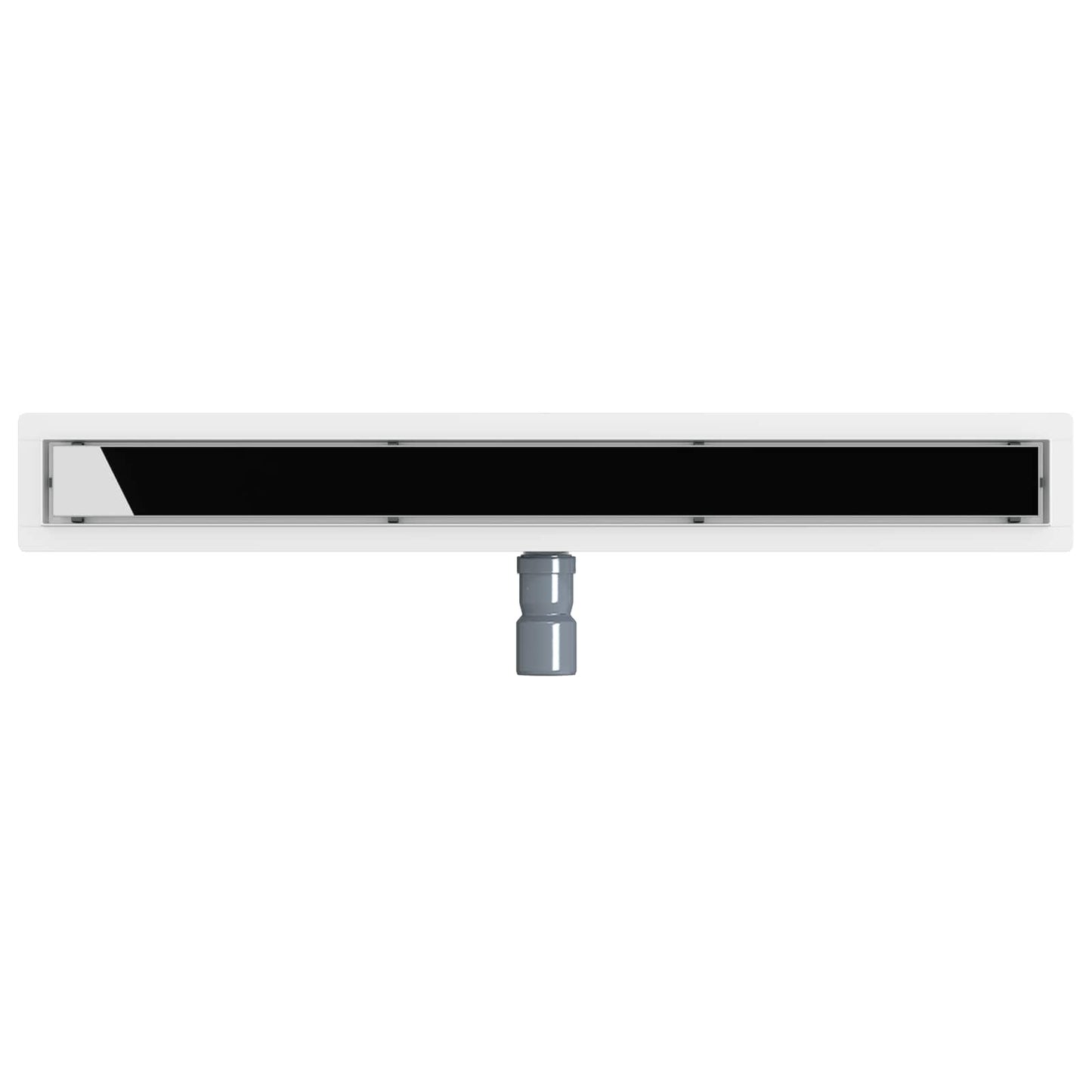 vidaXL Shower Drain Glass Cover with 360° Siphon Black 80 cm