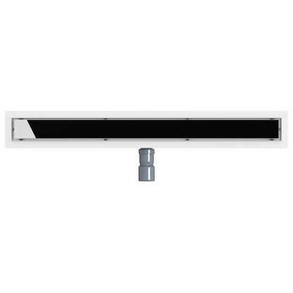 vidaXL Shower Drain Glass Cover with 360° Siphon Black 80 cm