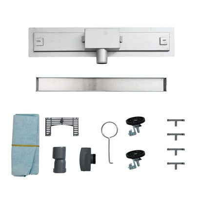 vidaXL 2 in 1 Shower Drain Silver 50 cm Stainless Steel 304