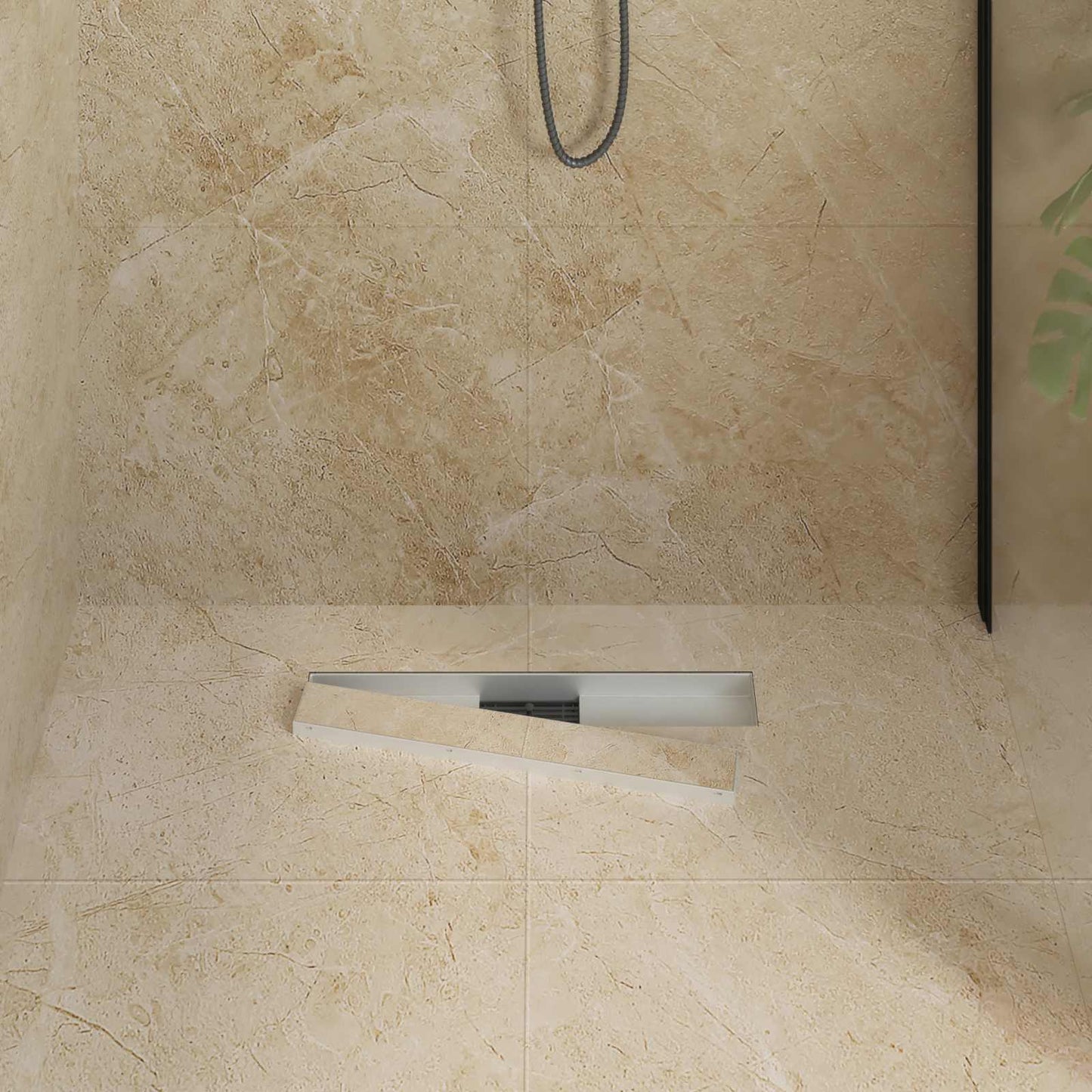 vidaXL 2 in 1 Shower Drain Silver 50 cm Stainless Steel 304