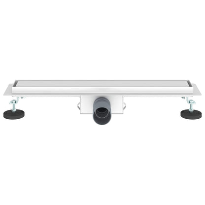 vidaXL 2 in 1 Shower Drain Silver 50 cm Stainless Steel 304