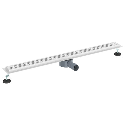 vidaXL Shower Drain Line Design with 360° Siphon Silver 100 cm