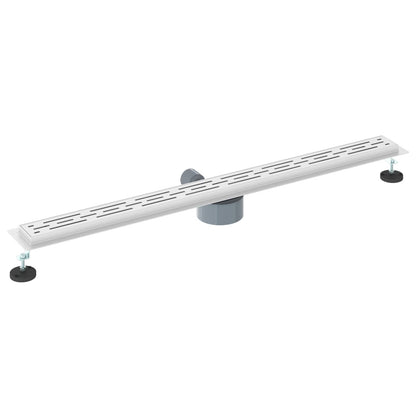 vidaXL Shower Drain Line Design with 360° Siphon Silver 100 cm