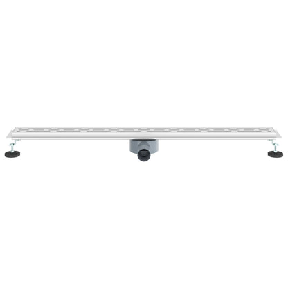 vidaXL Shower Drain Line Design with 360° Siphon Silver 100 cm