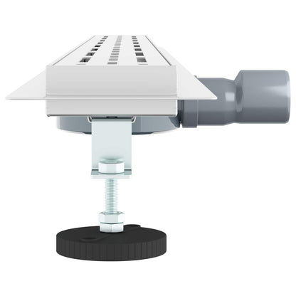 vidaXL Shower Drain Line Design with 360° Siphon Silver 100 cm
