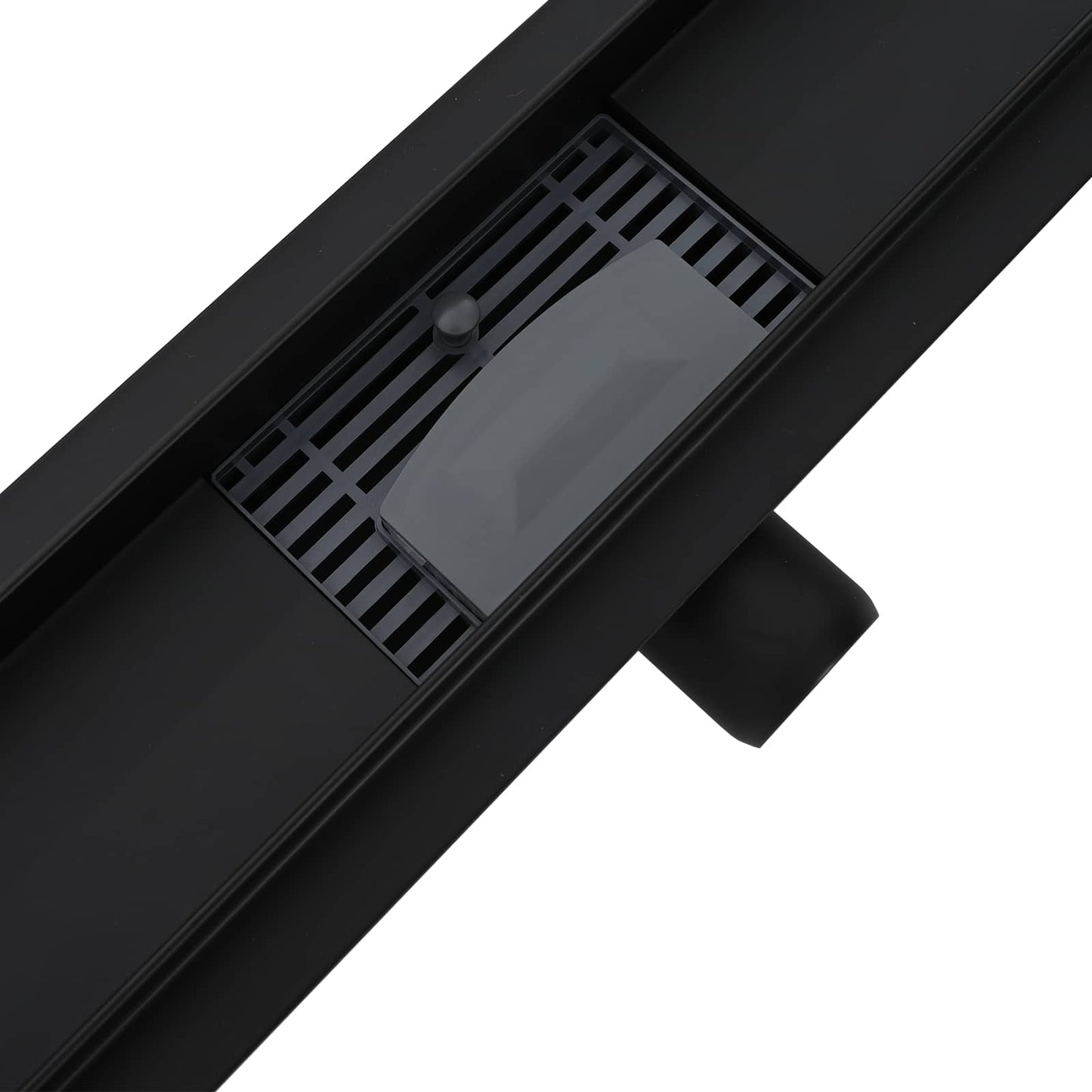 vidaXL 2 in 1 Shower Drain Black 50 cm Stainless Steel 304