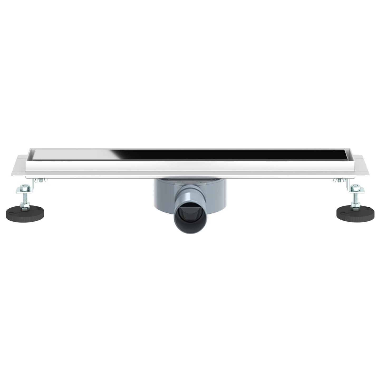 vidaXL Shower Drain Glass Cover with 360° Siphon Black 50 cm