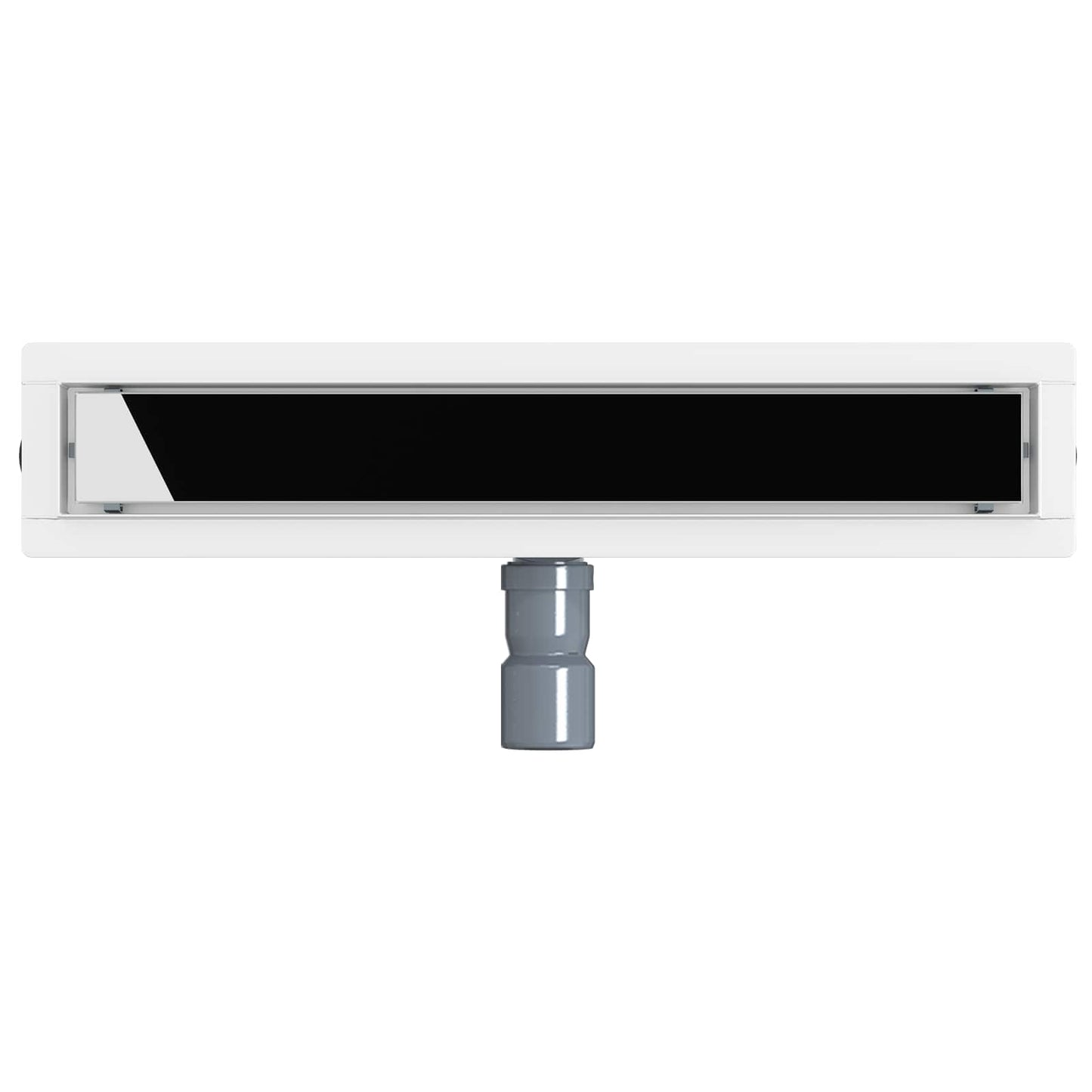 vidaXL Shower Drain Glass Cover with 360° Siphon Black 50 cm