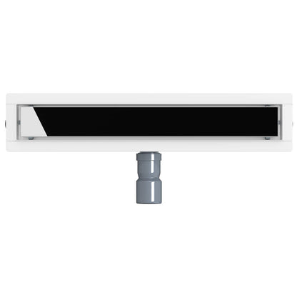 vidaXL Shower Drain Glass Cover with 360° Siphon Black 50 cm