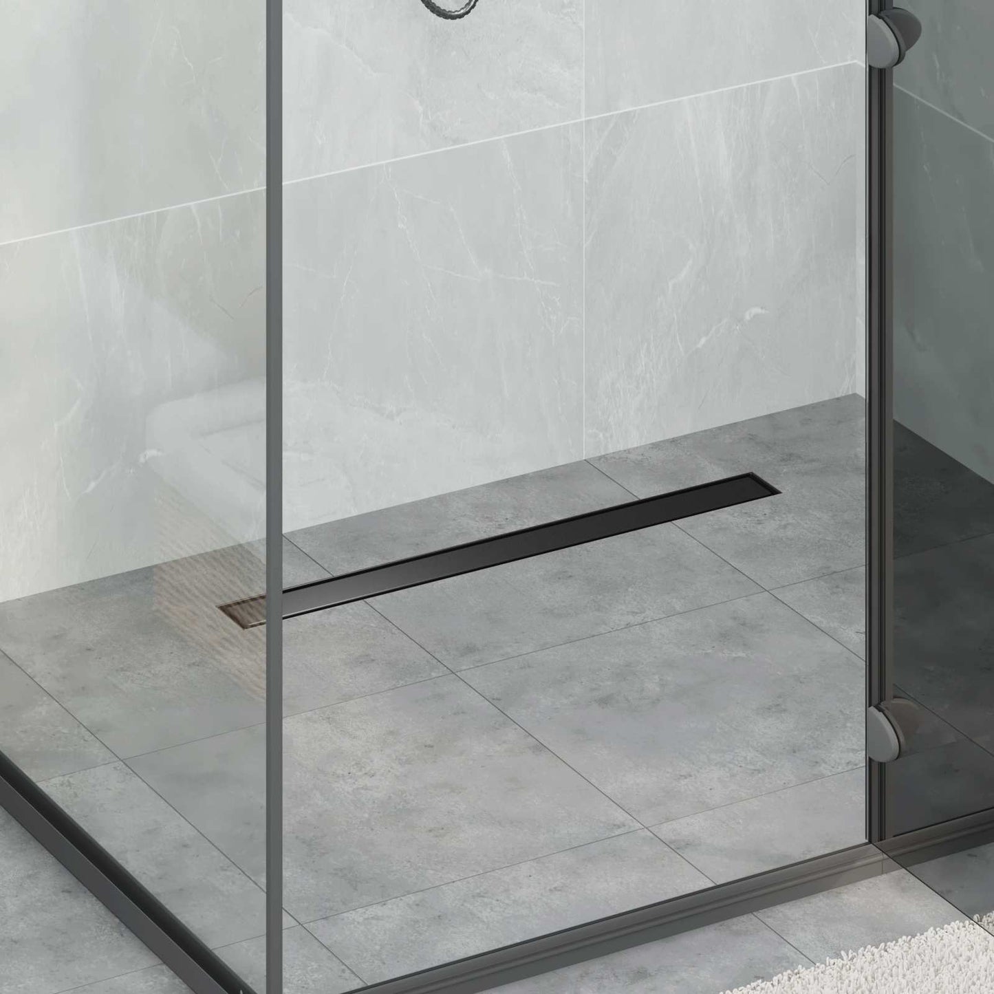 vidaXL 2 in 1 Shower Drain Black 80 cm Stainless Steel 304