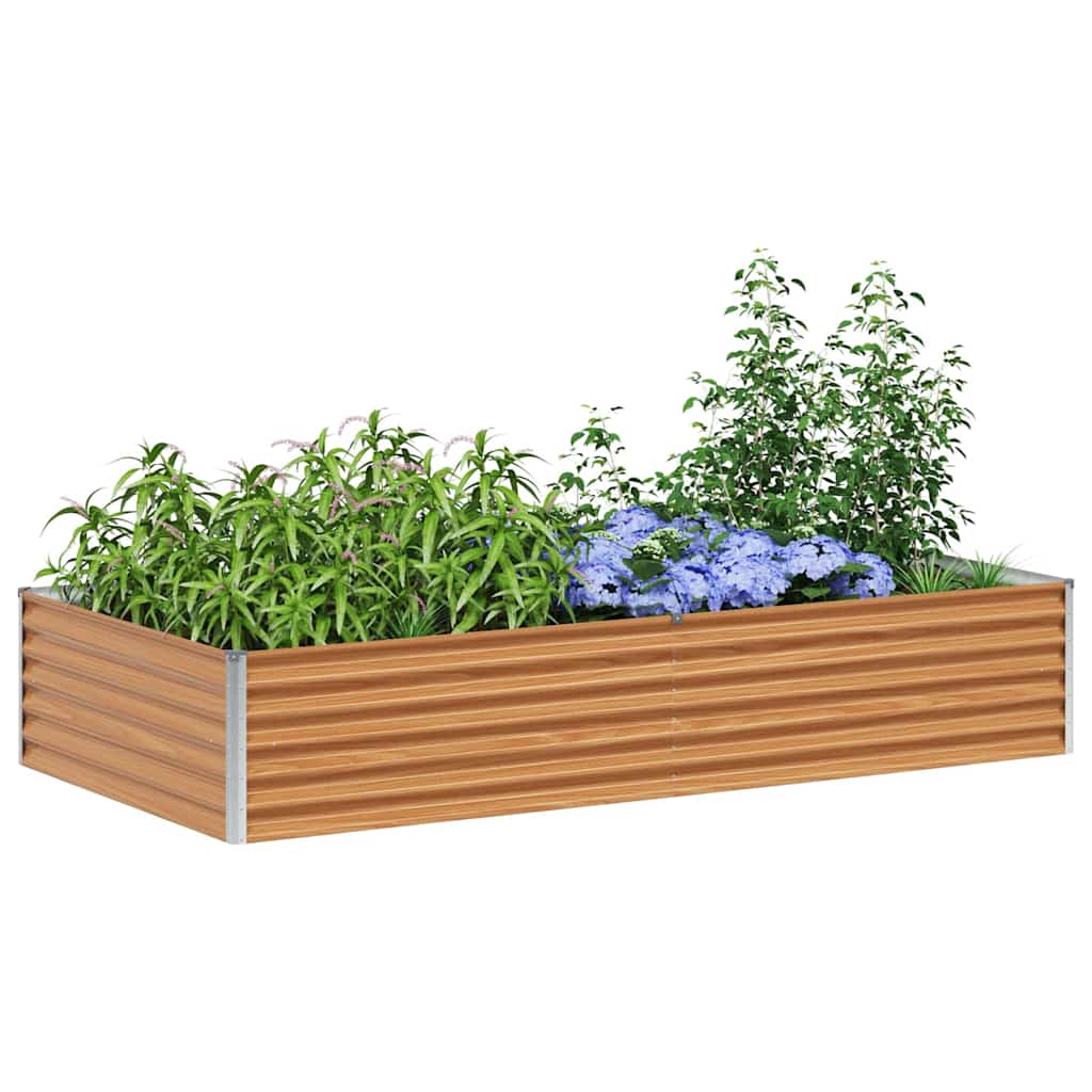 vidaXL Garden Raised Bed 195 x 100 x 36 cm Galvanised Steel