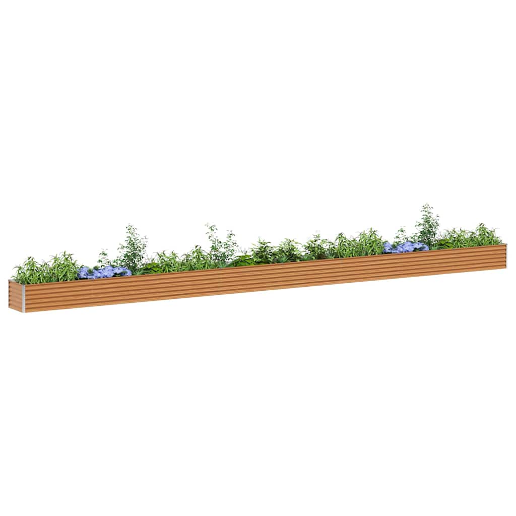vidaXL Garden Raised Bed Light Brown 775 x 50 x 36 cm Galvanised Steel