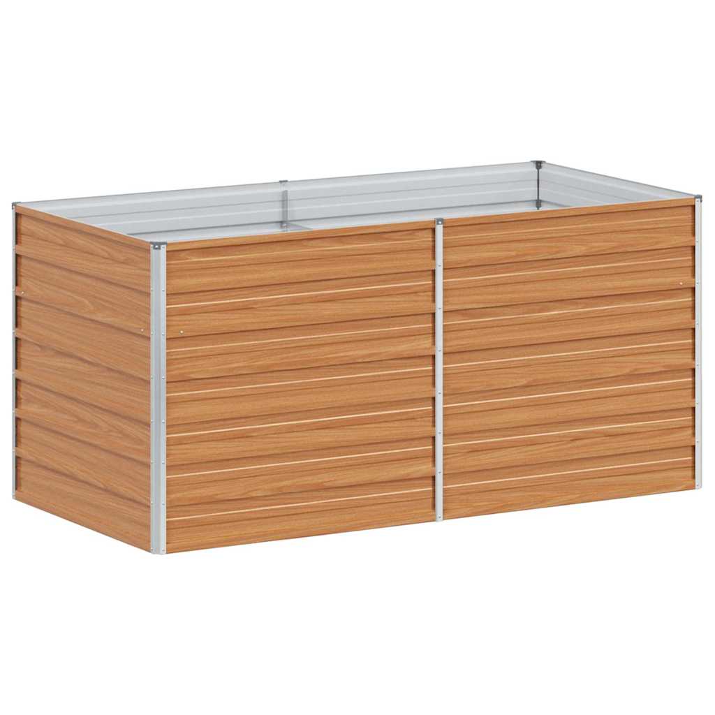 vidaXL Garden Raised Bed Light Brown 160 x 80 x 77 cm Galvanised Steel