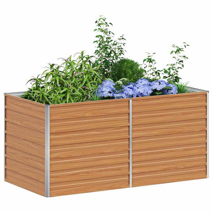 vidaXL Garden Raised Bed Light Brown 160 x 80 x 77 cm Galvanised Steel