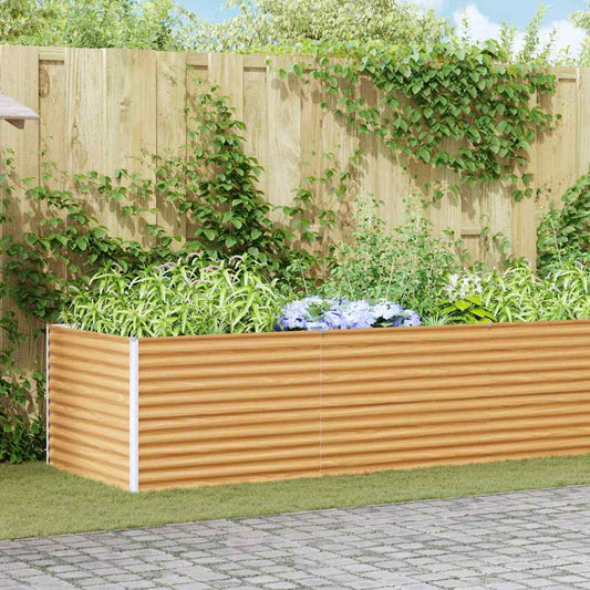 vidaXL Garden Raised Bed 485 x 100 x 68 cm Galvanised Steel