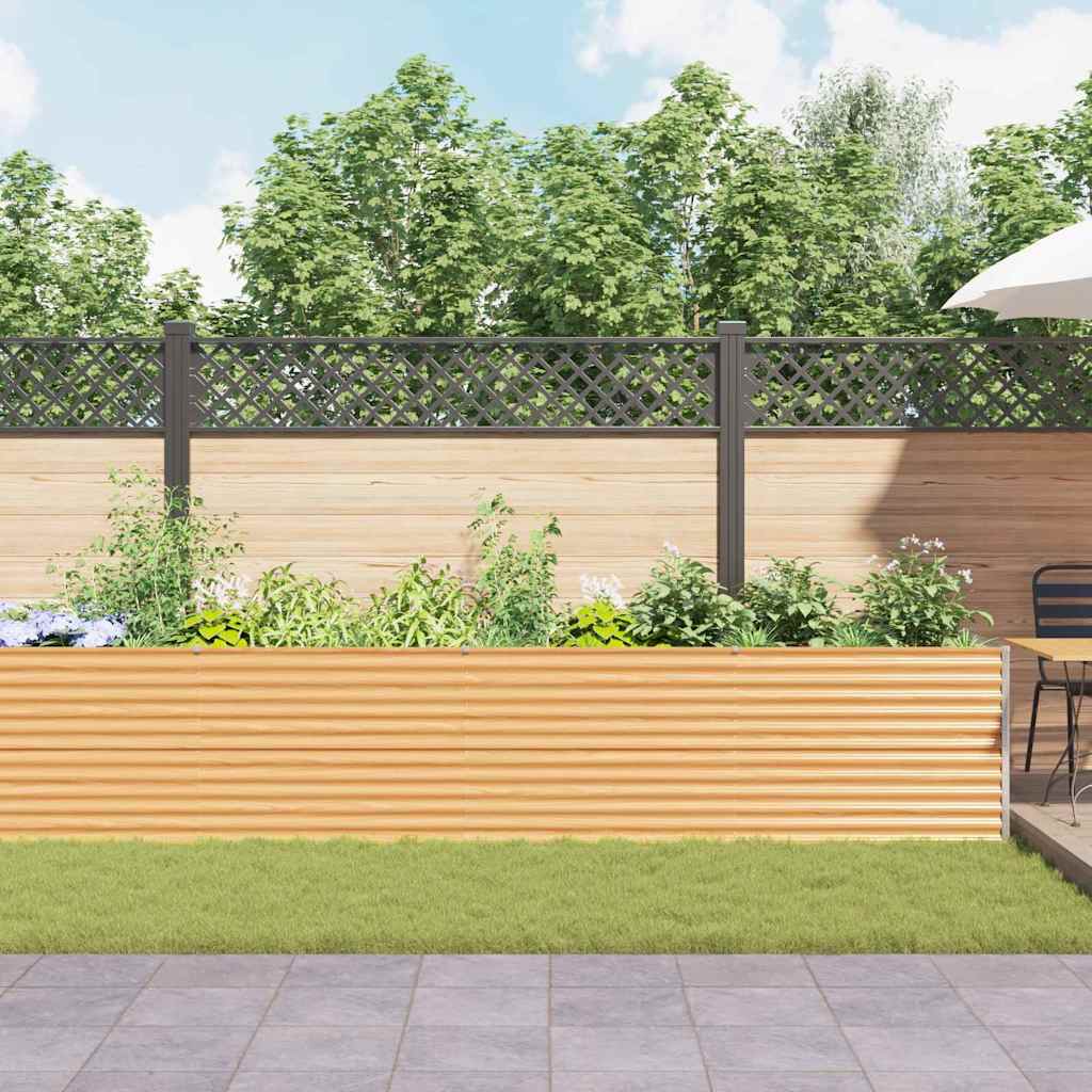 vidaXL Garden Raised Bed 485 x 100 x 68 cm Galvanised Steel