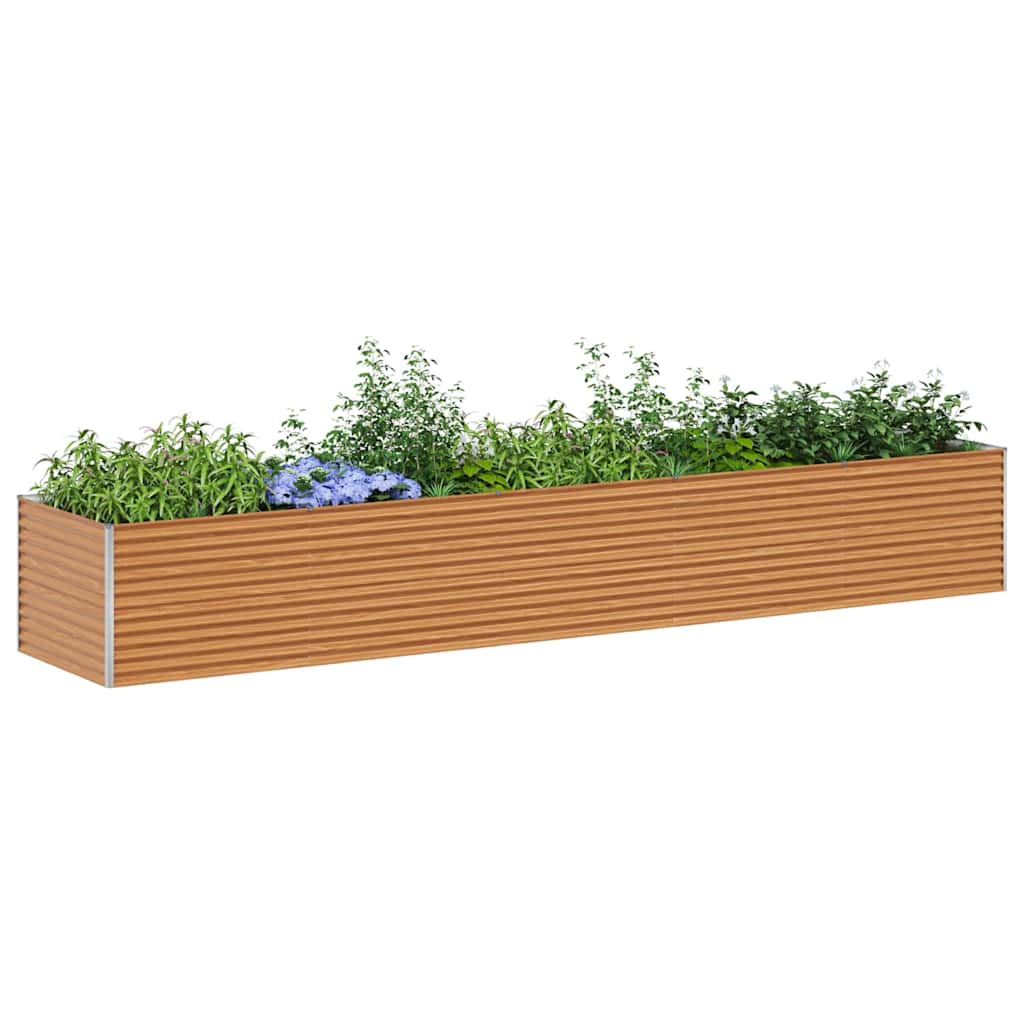 vidaXL Garden Raised Bed 485 x 100 x 68 cm Galvanised Steel