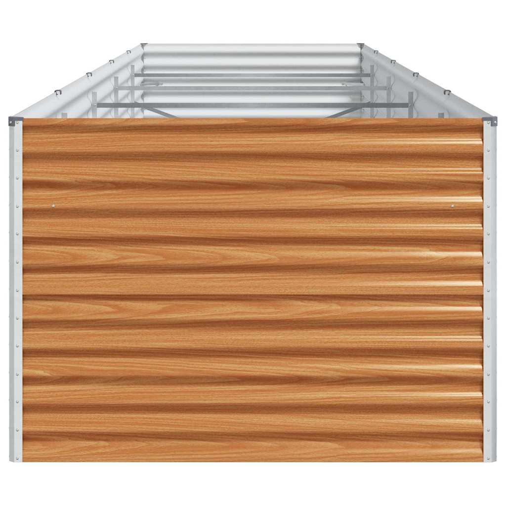 vidaXL Garden Raised Bed 485 x 100 x 68 cm Galvanised Steel