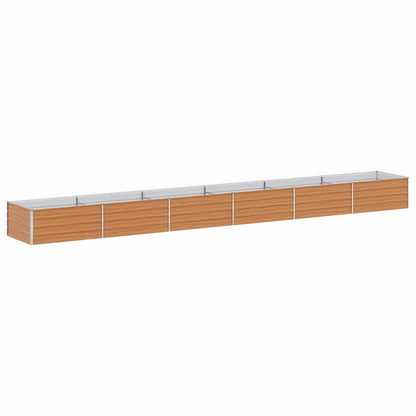 vidaXL Garden Raised Bed Light Brown 600 x 80 x 45 cm Galvanised Steel