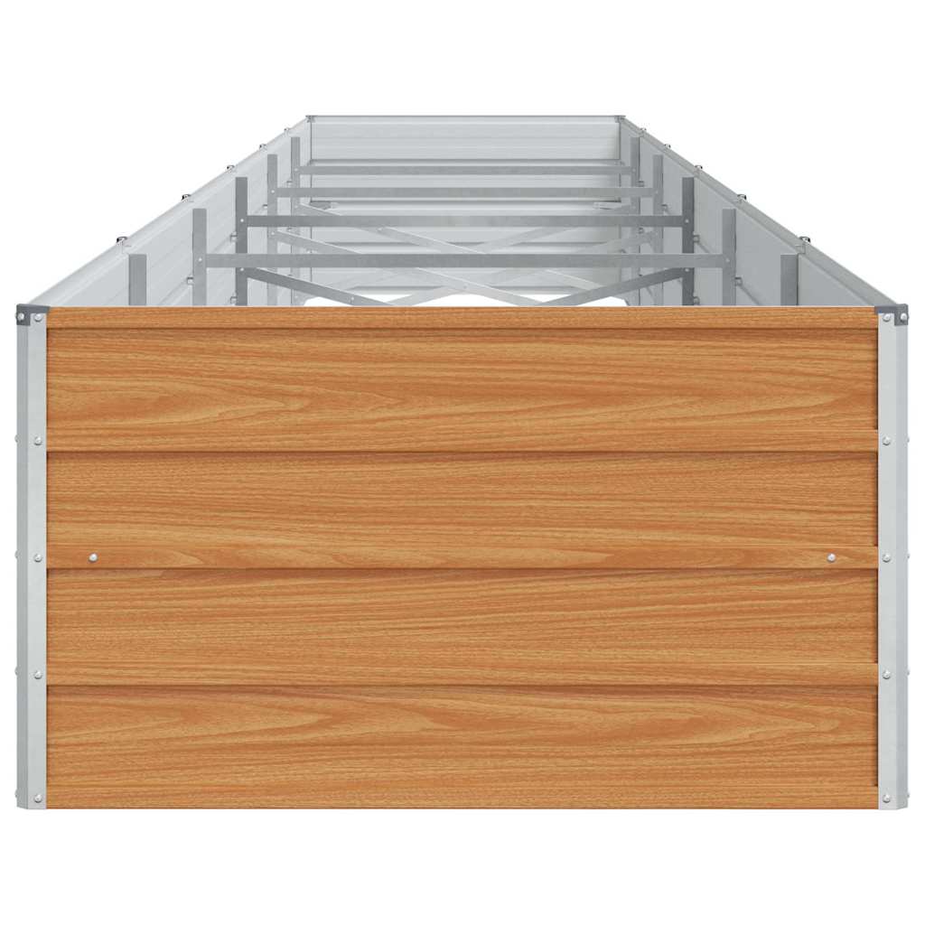 vidaXL Garden Raised Bed Light Brown 600 x 80 x 45 cm Galvanised Steel