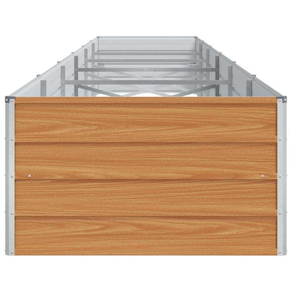 vidaXL Garden Raised Bed Light Brown 600 x 80 x 45 cm Galvanised Steel
