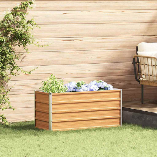 vidaXL Garden Raised Bed Light Brown 100 x 40 x 45 cm Galvanised Steel